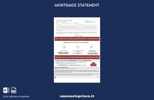 stile verificato Estratto conto di mutuo bancario Canada Money Mentors (MM), p 1